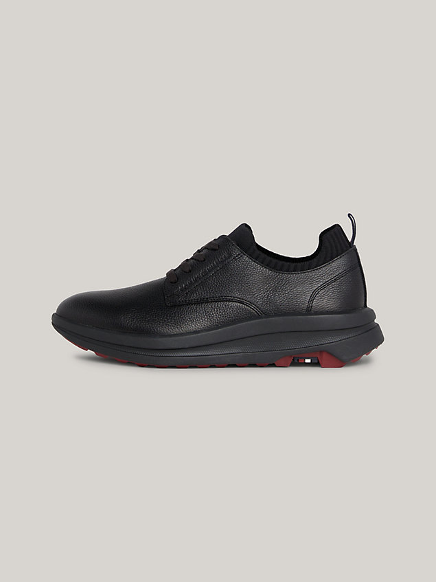 black leather hybrid shoes for men tommy hilfiger