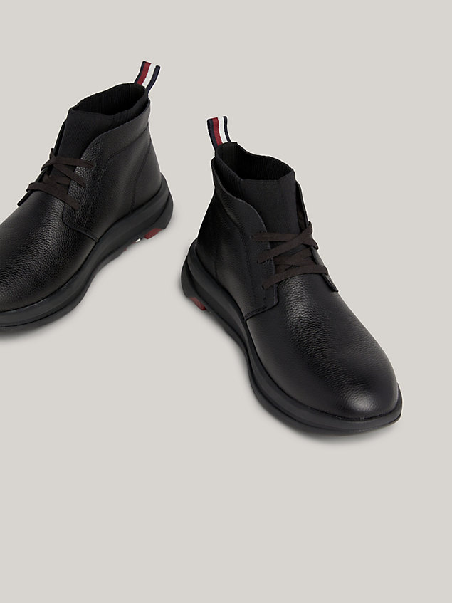 black klobiger boot aus leder mit hybrid-design für herren - tommy hilfiger