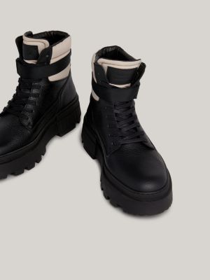 LEVEL UP Chunky Lace Up Ankle Boots - Black