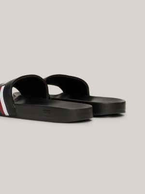 Black and white store tommy hilfiger slides