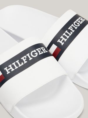 Signature Tommy Slides Hilfiger | Hilfiger White Pool | Monotype