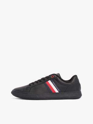 Essential Leather Cupsole Trainers | Black | Tommy Hilfiger