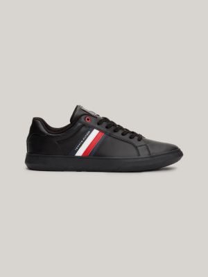 Essential Leather Cupsole Trainers | Black | Tommy Hilfiger