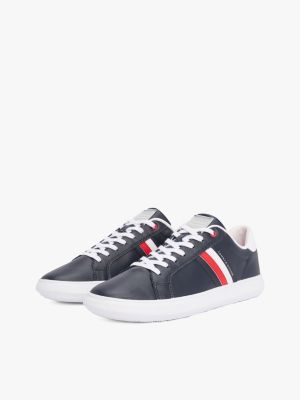 zapatillas essential con suela cupsole azul de hombres tommy hilfiger