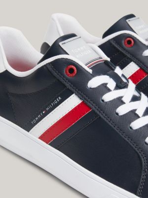 Essential Leather Cupsole Trainers | Blue | Tommy Hilfiger