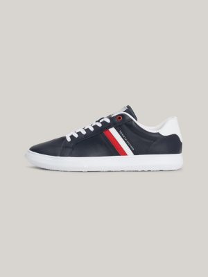 Essential Leather Cupsole Trainers | Blue | Tommy Hilfiger