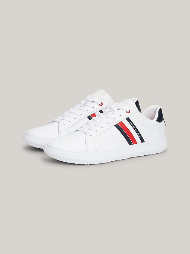 white essential leather cupsole trainers for men tommy hilfiger