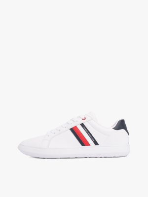 weiß essential leather cupsole-sneaker für herren - tommy hilfiger