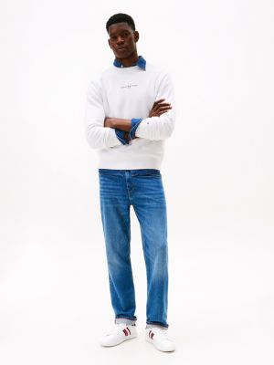 white essential leather cupsole trainers for men tommy hilfiger