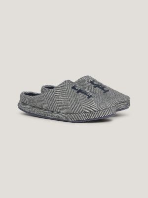 TH Monogram Herringbone Recycled Slippers Black Tommy Hilfiger