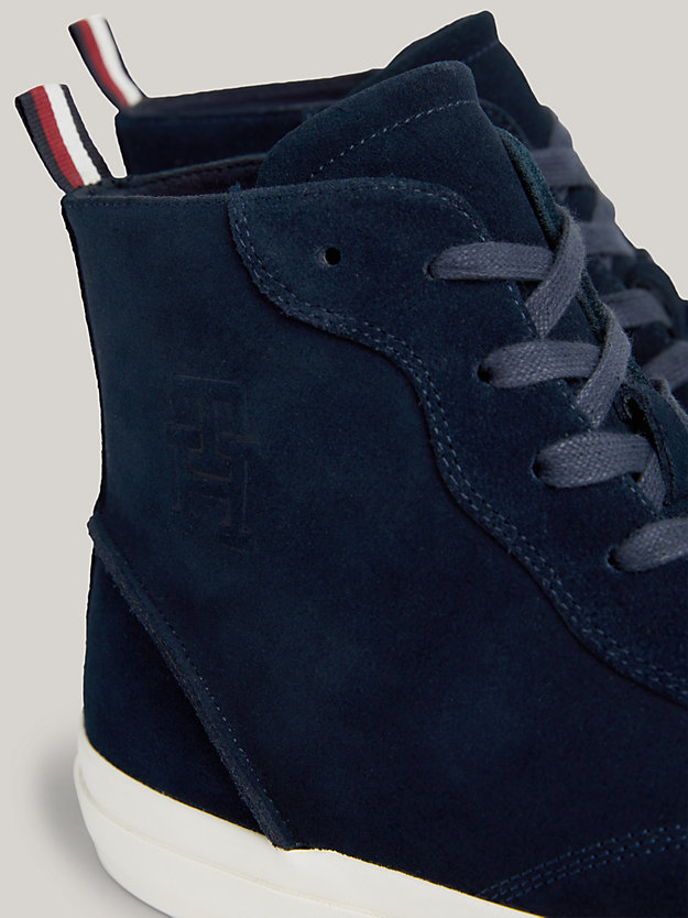 Tommy Hilfiger Modern Premium Suede Cupsole Sneaker Blauw