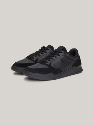 black elevated cupsole-sneaker aus leder für herren - tommy hilfiger