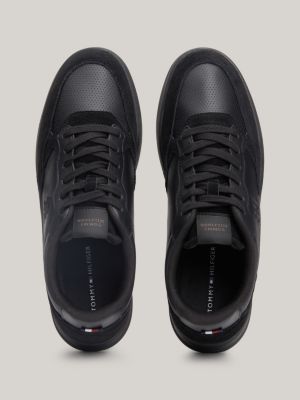 Tommy hilfiger mens leather hot sale trainers