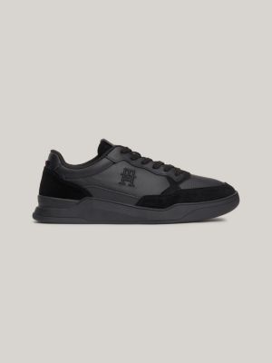 Elevated Cupsole Leather Trainers Black Tommy Hilfiger