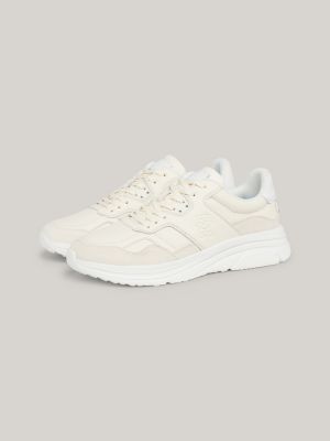 beige th modern runner-ledersneaker mit einsätzen für herren - tommy hilfiger