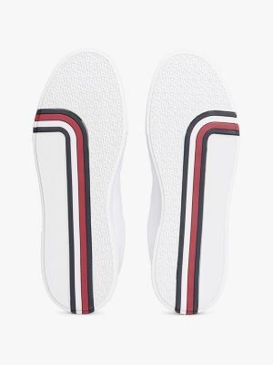 white signature knit trainers for men tommy hilfiger