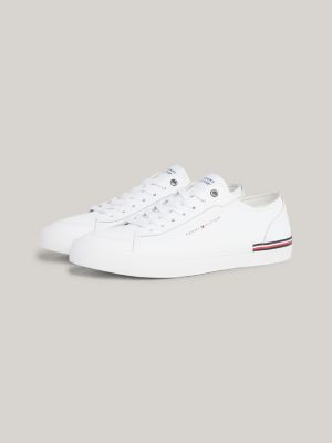 white logo-sneaker mit branding-besatz für herren - tommy hilfiger