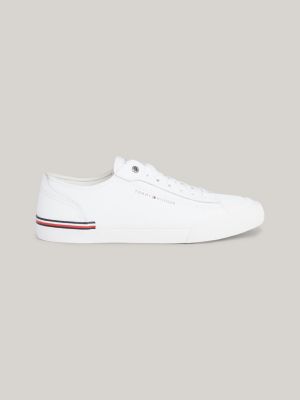 white logo-sneaker mit branding-besatz für herren - tommy hilfiger