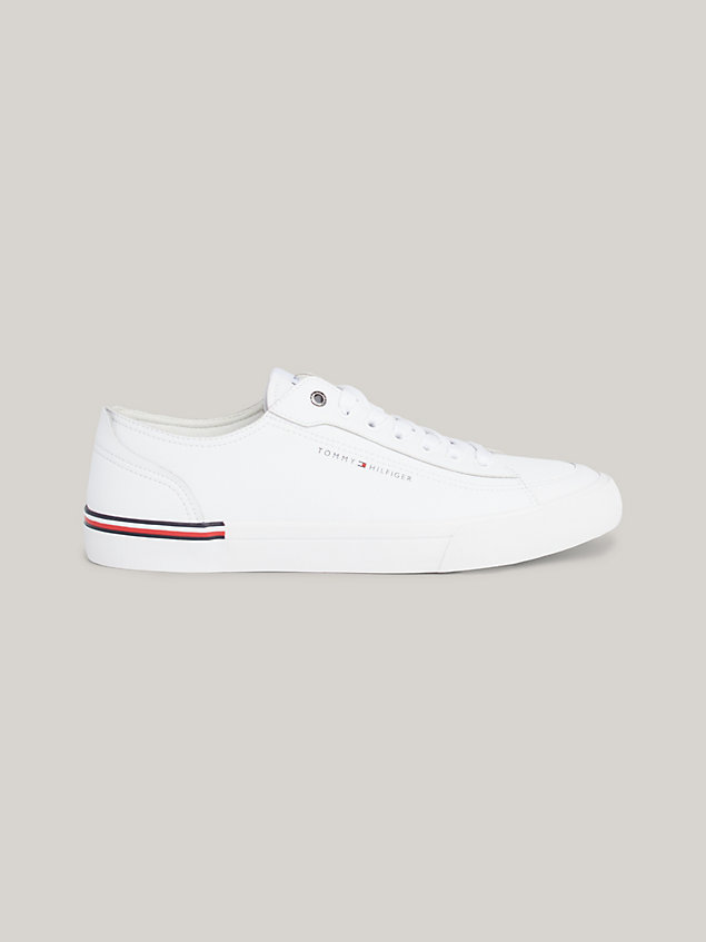 white signature trim logo trainers for men tommy hilfiger