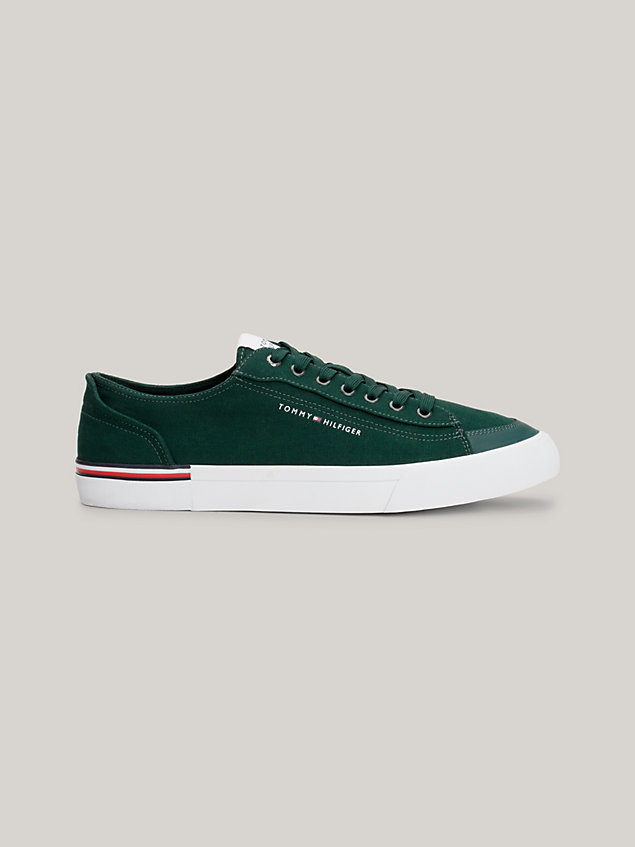 green signature tape canvas trainers for men tommy hilfiger
