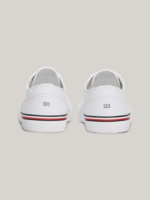 Canvas sneaker met signature tape Wit Tommy Hilfiger