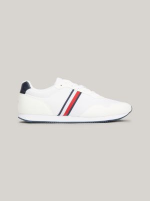 white essential runner-sneaker mit tommy-tape für herren - tommy hilfiger