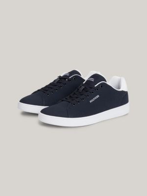 blue court-sneaker mit piqué-struktur und cupsole für herren - tommy hilfiger