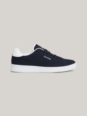 blue court-sneaker mit piqué-struktur und cupsole für herren - tommy hilfiger