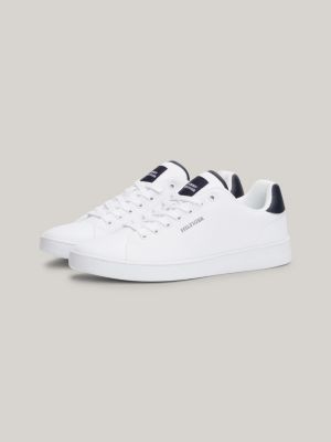 white court-sneaker mit piqué-struktur und cupsole für herren - tommy hilfiger