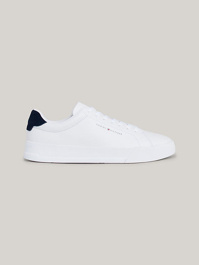baskets chunky en cuir white pour hommes tommy hilfiger