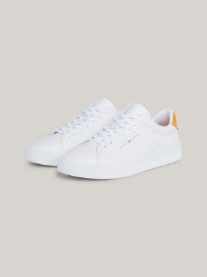 Chunky white hot sale leather trainers