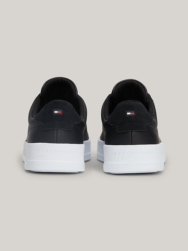Leather Chunky Court Trainers | Black | Tommy Hilfiger
