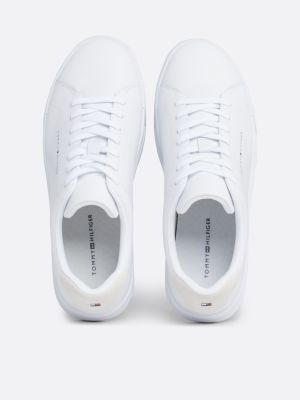 Leather Chunky Court Trainers White Tommy Hilfiger