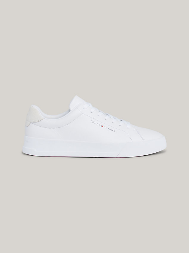 baskets chunky en cuir white pour hommes tommy hilfiger