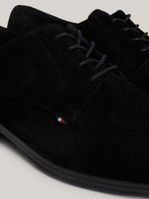Textured Suede Derby Shoes Black Tommy Hilfiger