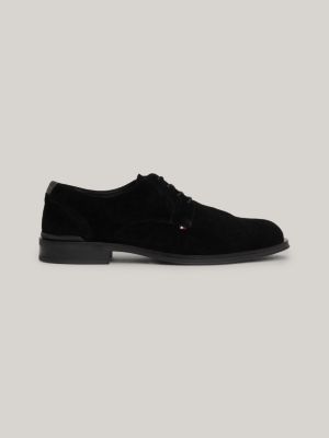 Textured Suede Derby Shoes, Black