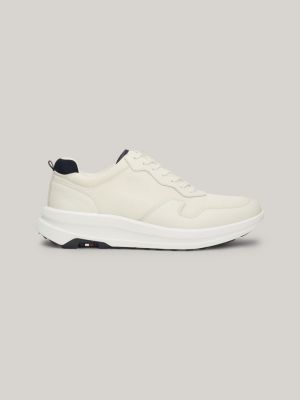 Hombre Sneakers Gruesas sin Cordones Cremallera Blanco