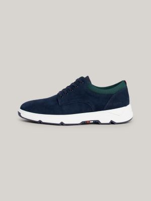 Hybrid Suede Mid-Top Trainers | Blue | Tommy Hilfiger
