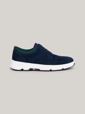 Hybrid Suede Mid-Top Trainers | Blue | Tommy Hilfiger