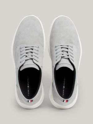 Hybrid Suede Mid-Top Trainers | Grey | Tommy Hilfiger