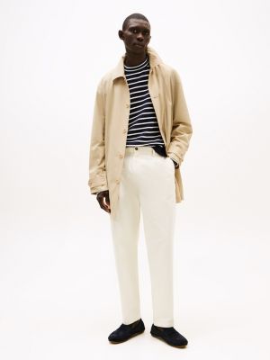 mocassini casual antiscivolo in pelle blu da uomini tommy hilfiger