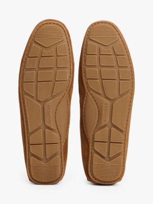 mocassins décontractés en cuir crantés marron pour hommes tommy hilfiger