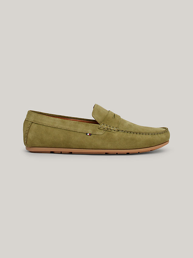 green suede cleat flag driver shoes for men tommy hilfiger