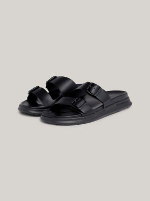 Leather Buckle Sandals | Black | Tommy Hilfiger