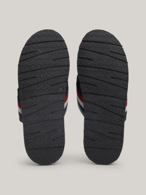 Signature Tape Strap Leather Sandals Black Tommy Hilfiger