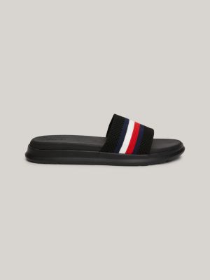 black mesh-badeschuh mit tommy-tape für herren - tommy hilfiger