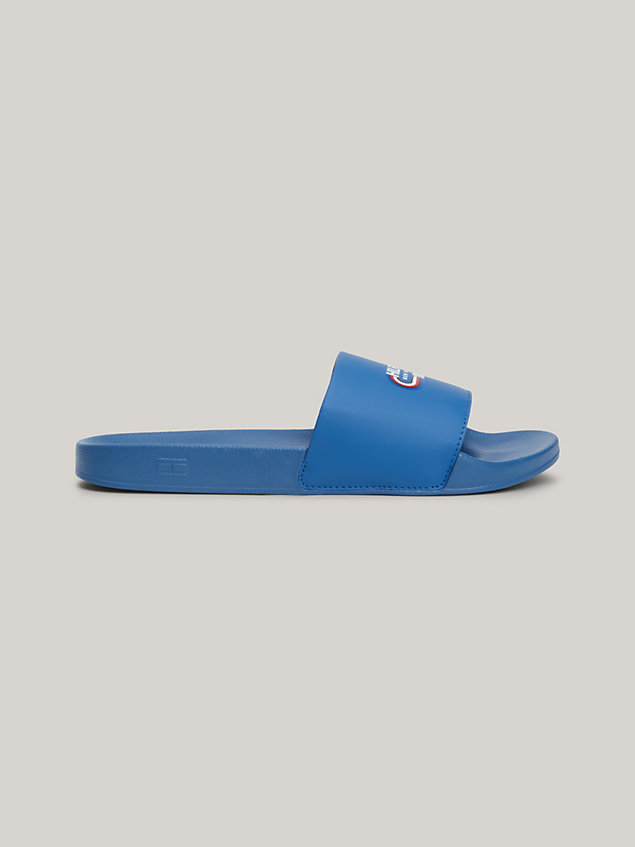 blue logo strap pool slides for men tommy hilfiger