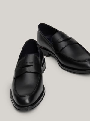 black loafer aus leder mit tommy-tape für herren - tommy hilfiger