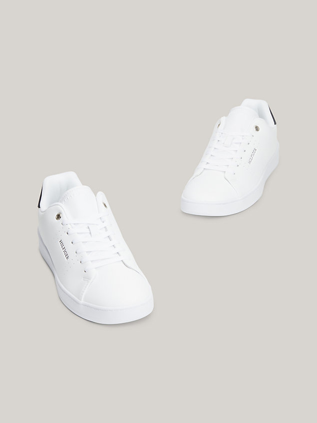 white leather cupsole court trainers for men tommy hilfiger
