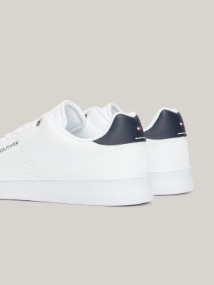 Leather Cupsole Court Trainers, White